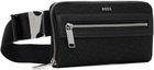 BOSS Black Bonded Leather Belt Bag