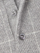 Ralph Lauren Purple label - Checked Cashmere Polo Shirt - Gray