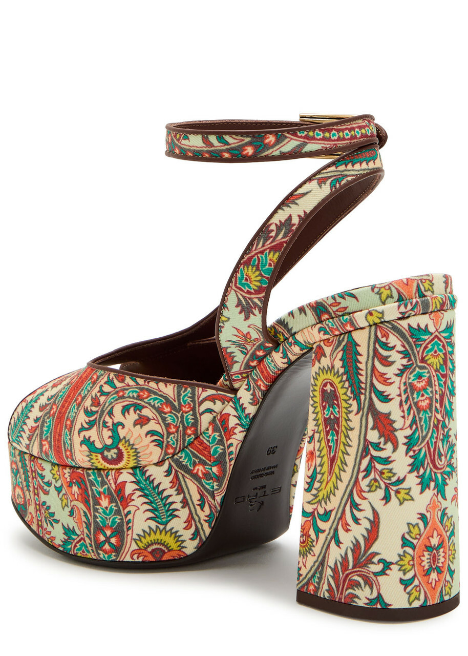 Etro Paisley-print Platform Sandals Multicoloured
