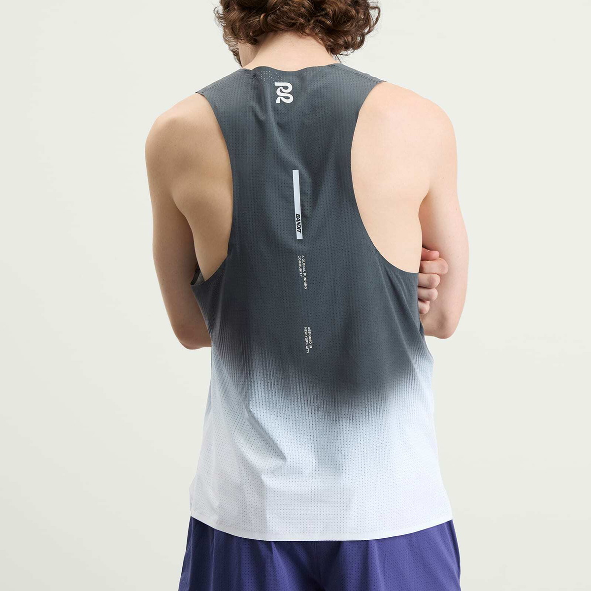 Bandit Men's Vento Singlet in Striated Gradient/Black/White