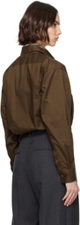 AURALEE Brown Washed Finx Typewriter Button Down Shirt