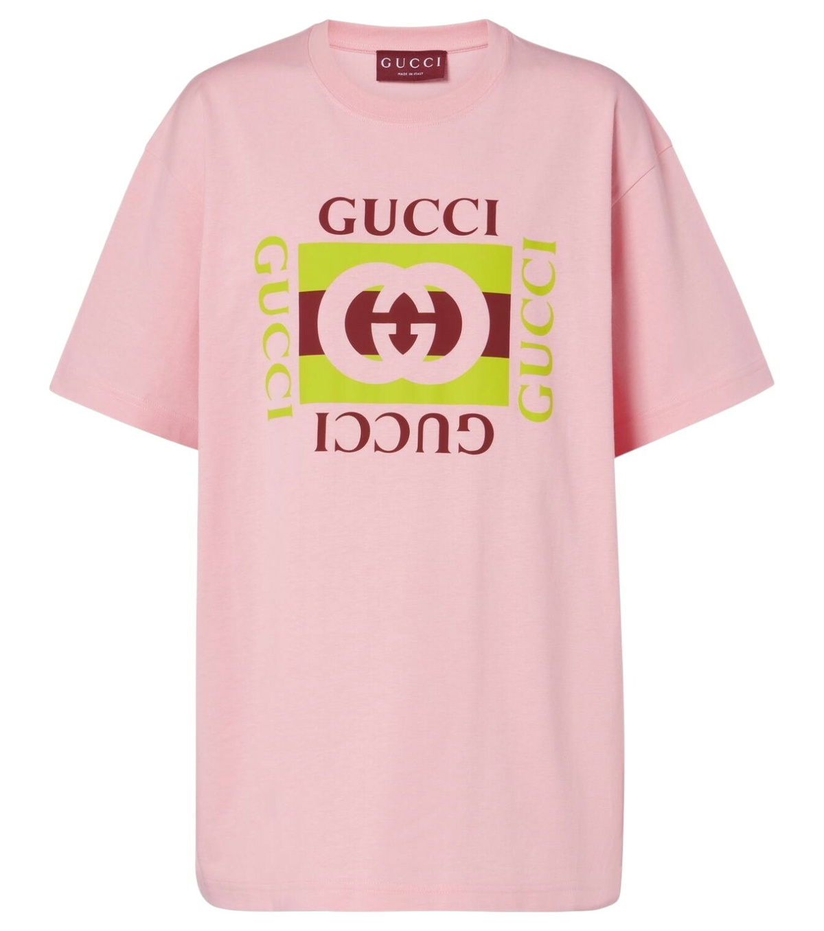 【GUCCI】Logo Cotton Jersey Crop T-shirt Gucci Printed cropped cotton jersey T-shirt Gucci