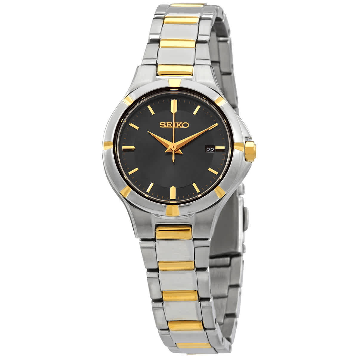 Seiko Diamonds Quartz Silver Dial Two-Tone Ladies Watch