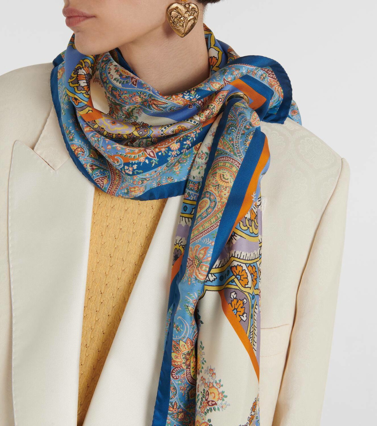 スカーフ Etro Pure Silk Jodhpur Scarf With Multicolored Pattern Amazon | [エトロ] スカーフ シルク マルチカラー Scarf Multi