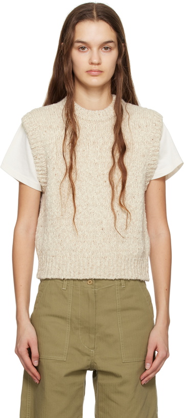 Photo: Nothing Written Off-White Marled Vest