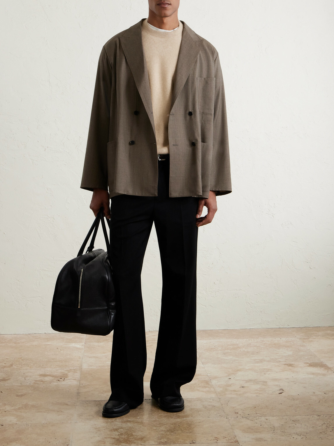 Kaptain Sunshine - Take Easy Double-Breasted Wool-Gabardine Suit Jacket - Brown