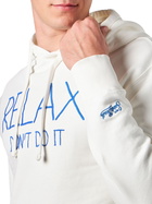 MC2 Saint Barth Man White Hoodie With Relax Dont Do It Embroidery