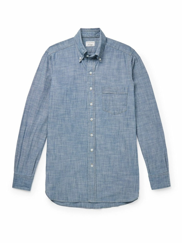 Photo: Kingsman - Button-Down Collar Cotton-Chambray Shirt - Blue
