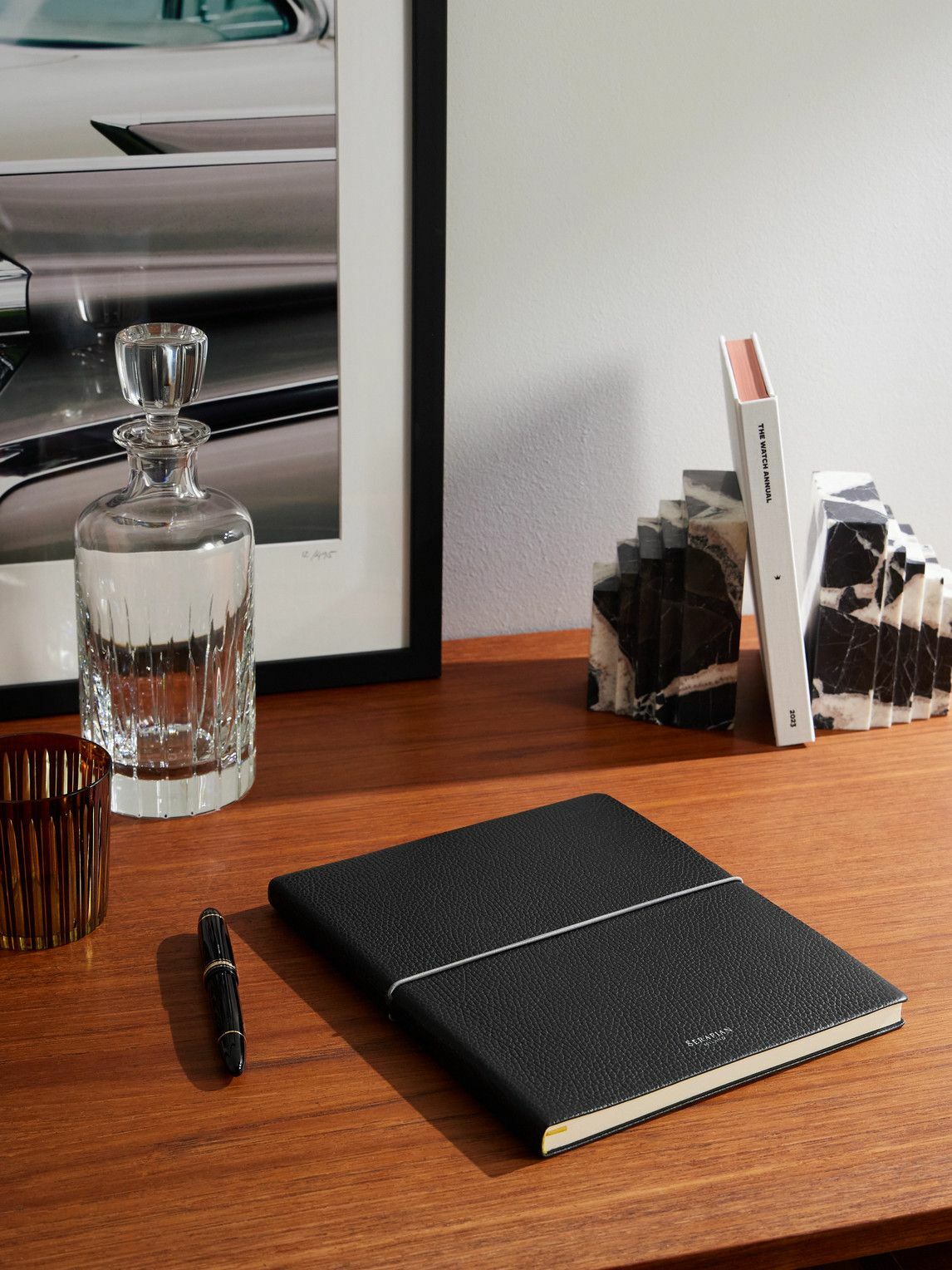 Serapian - Large Logo-Print Full-Grain Cachemire Leather Notebook