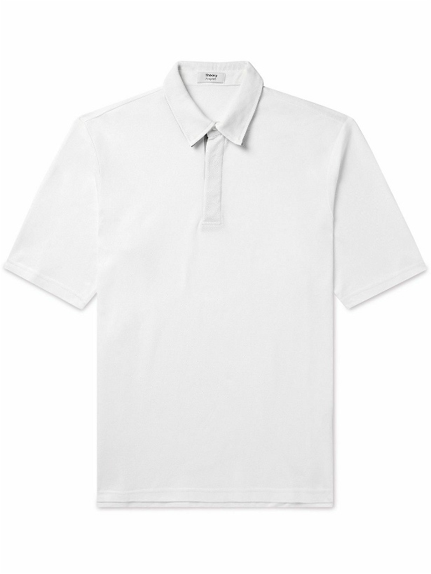 Photo: Theory - Lucas Ossendrijver Cotton-Piqué Polo Shirt - White