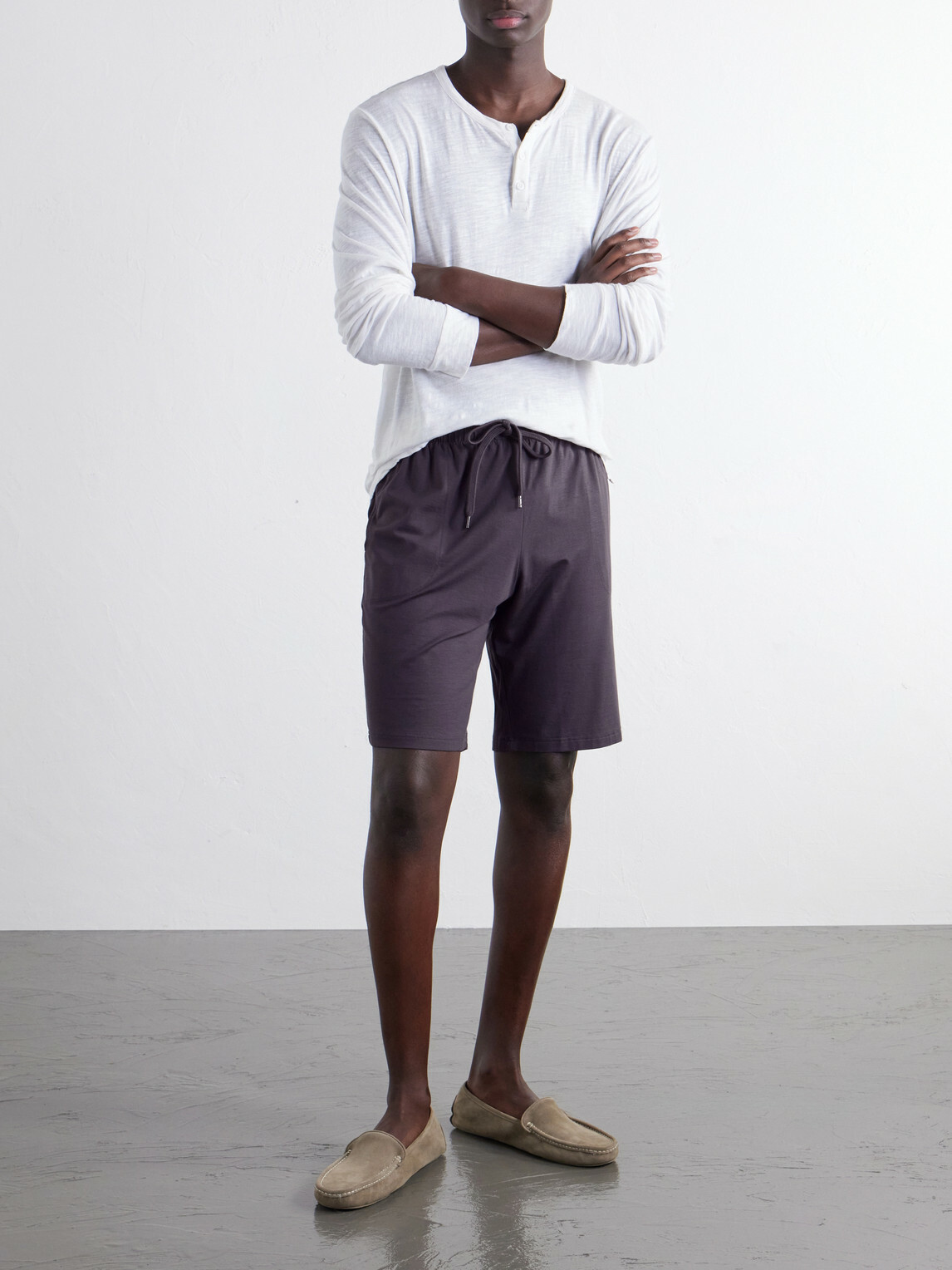 Derek Rose - Basel Straight-Leg Stretch-Modal Jersey Drawstring Pyjama Shorts - Blue