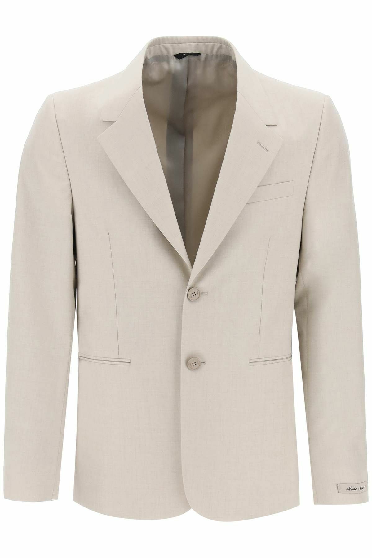 FENDI single-breasted wool blazer Beige