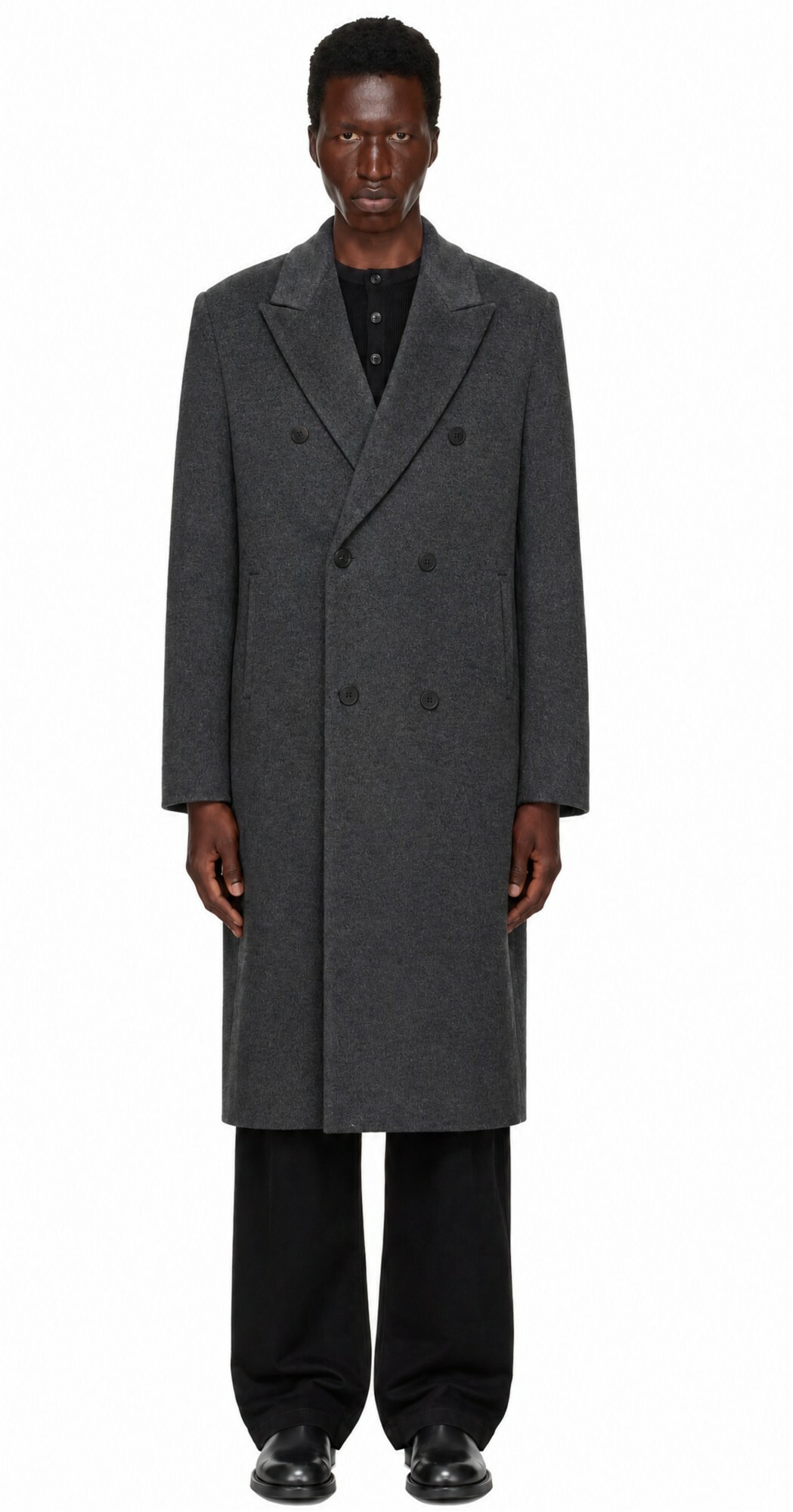 LE17SEPTEMBRE Gray Tailored Wool Double Breasted Coat