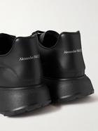 Alexander McQueen - Exaggerated-Sole Perforated Leather Sneakers - Black