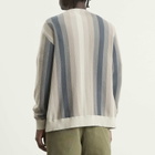 Beams Plus Men's Multi Stripe Cardigan in Grey