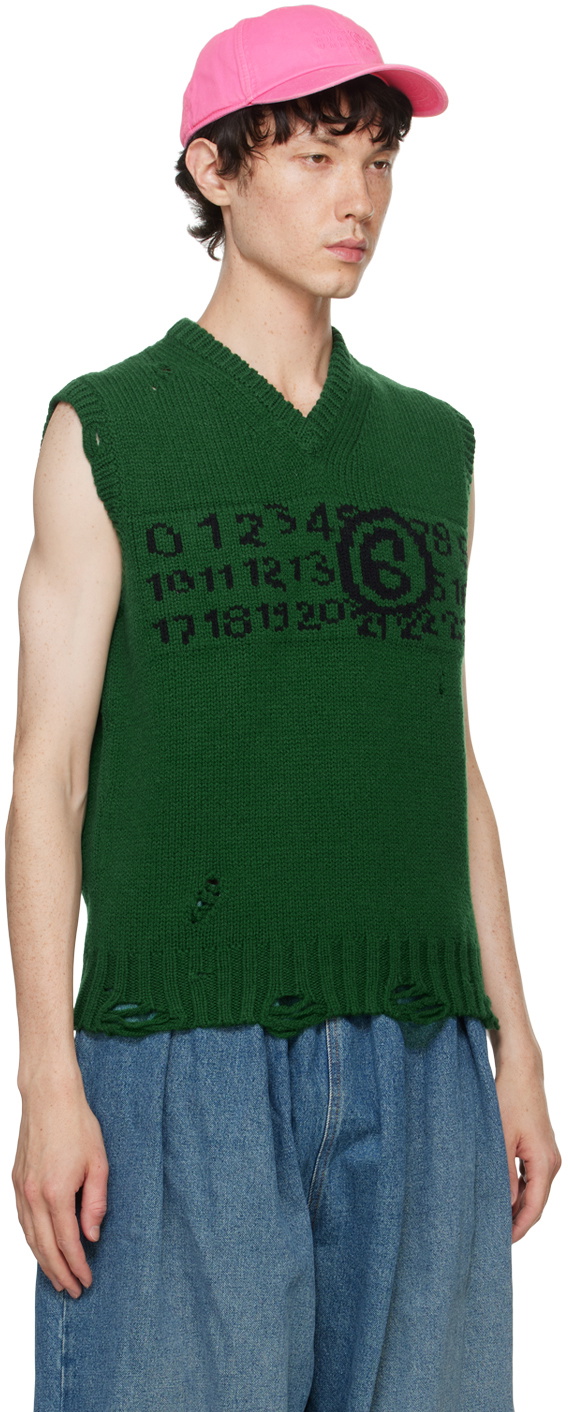 MM6 Maison Margiela Green Wool Vest MM6 Maison Margiela
