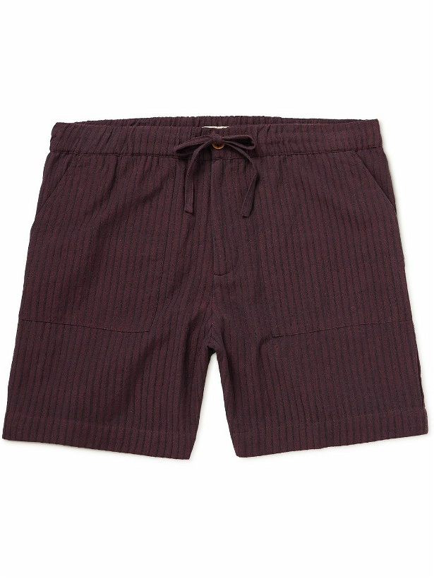 Photo: SMR Days - Striped Cotton Shorts - Purple