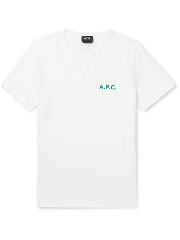 Photo: A.P.C. - Mike Logo-Print Cotton-Jersey T-Shirt - White