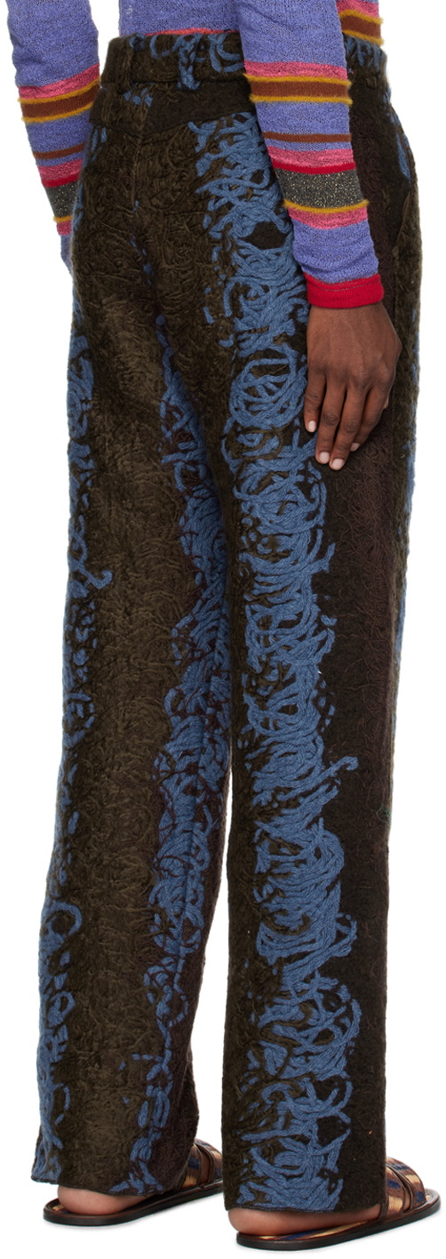VITELLI Brown Jacquard Trousers