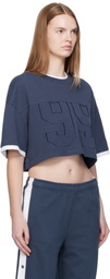 Ksubi Navy '99' Boyfriend Cropped T-shirt