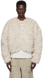 Entire Studios Taupe Shaggy Faux-Shearling Jacket