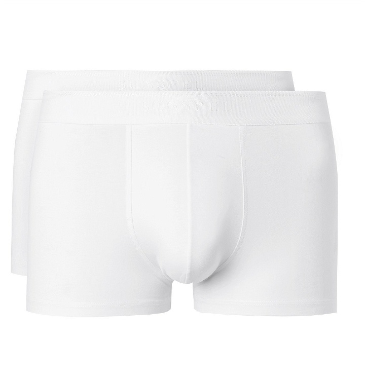 Photo: Sunspel - Two-Pack Stretch-Cotton Boxer Briefs - White
