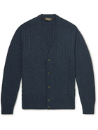 LORO PIANA - Cable-Knit Baby Cashmere Cardigan - Blue