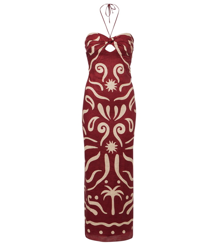 Photo: Cala de la Cruz Leda printed halterneck linen maxi dress