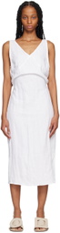 Deiji Studios White V-Neck Midi Dress