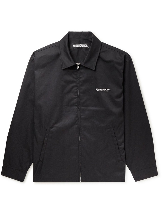 Photo: Neighborhood - Drizzler Logo-Print Twill Overshirt - Black