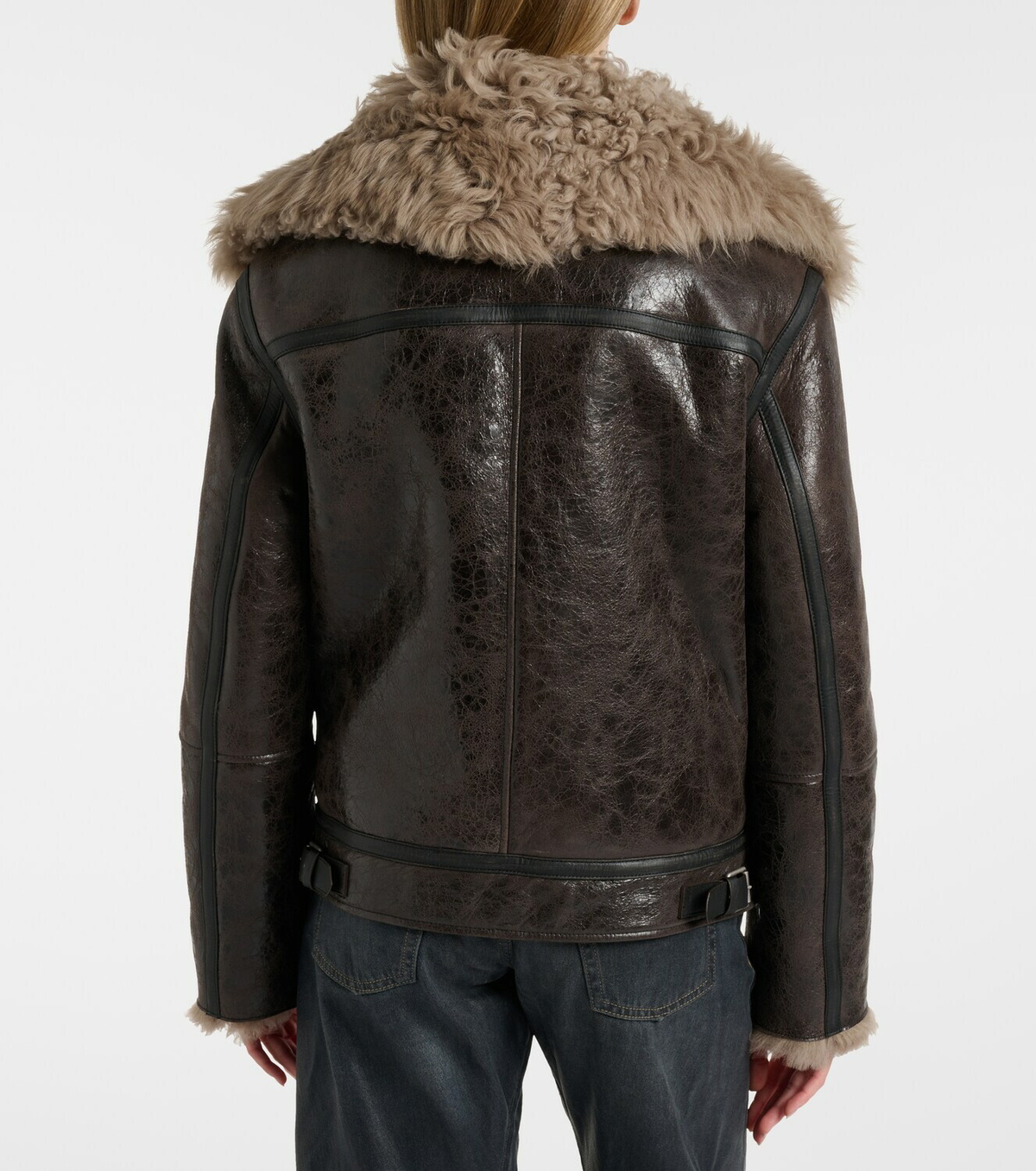 Acne Studios Shearling-trimmed leather jacket