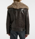 Acne Studios Shearling-trimmed leather jacket