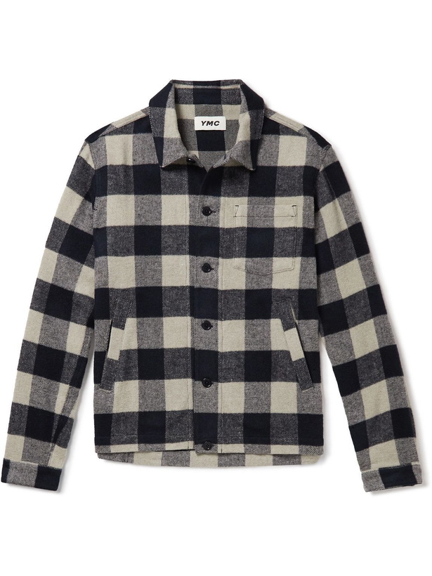 Photo: YMC - Bowling Checked Flannel Overshirt - Blue