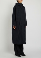 Emporio Armani Hooded Twill Parka Coat Navy