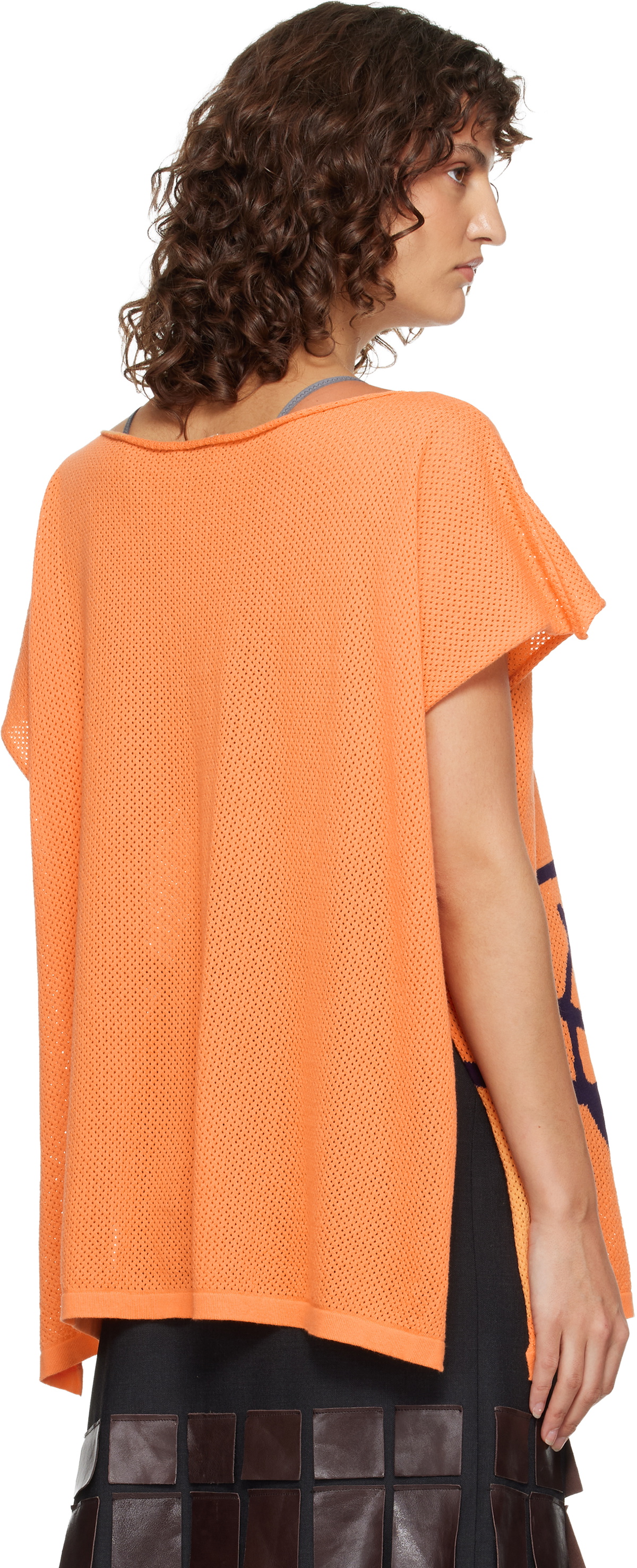 Vivienne Westwood Orange Beach Top Graffiti Orb Cover-Up Top