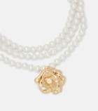 Self-Portrait Crystal-embellished floral choker