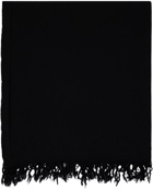 Rick Owens Black Knit Blanket Scarf