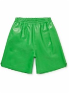 Bottega Veneta - Wide-Leg Leather Shorts - Green