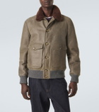 Brunello Cucinelli Shearling-lined leather blouson jacket