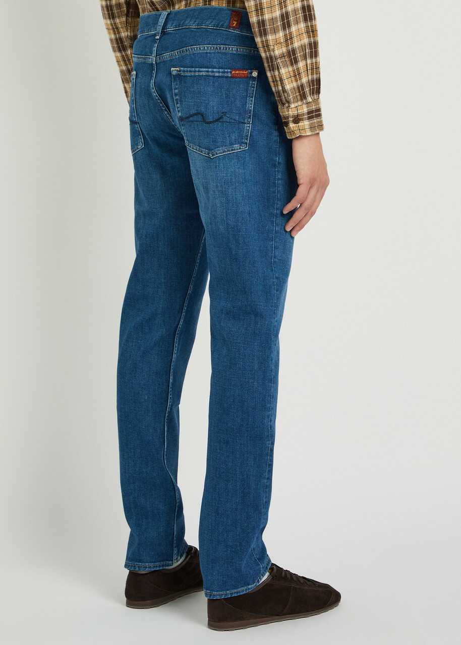 7 For All Mankind Slimmy Slim Straight-leg Jeans Mid Blu