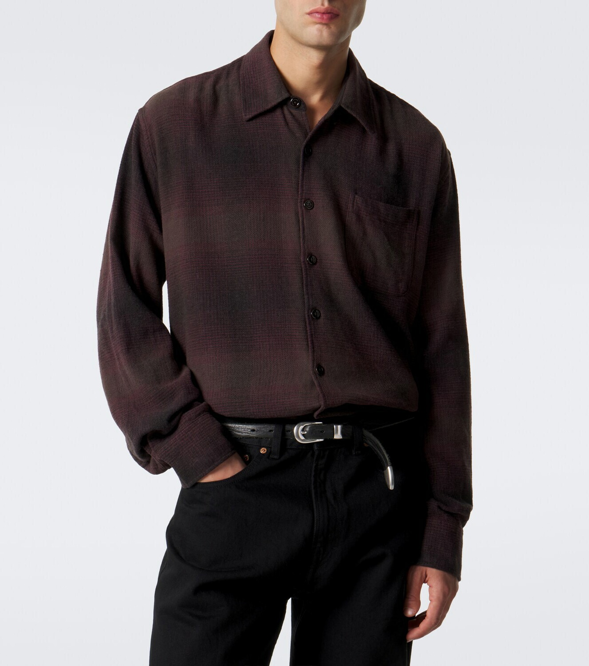 Our Legacy Above checked cotton-blend shirt