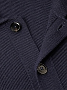 TOM FORD - Ribbed Wool and Silk-Blend Cardigan - Blue