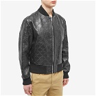 Gucci Men's GG Embossed Leather Jacket in Black