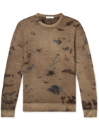Mr P. - Spray-Dyed Merino Wool Sweater - Brown