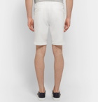 Theory - Zaine Slim-Fit Garment-Washed Stretch-Cotton Twill Shorts - White