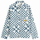 Service Works Men's Drill Printed Foh Jacket in Teal Checker