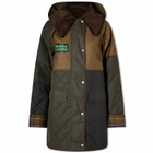 Barbour Women's x Ganni Short Burghley Jacket in Archive Olive/Tan