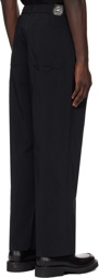 Solid Homme Black Drawstring Trousers