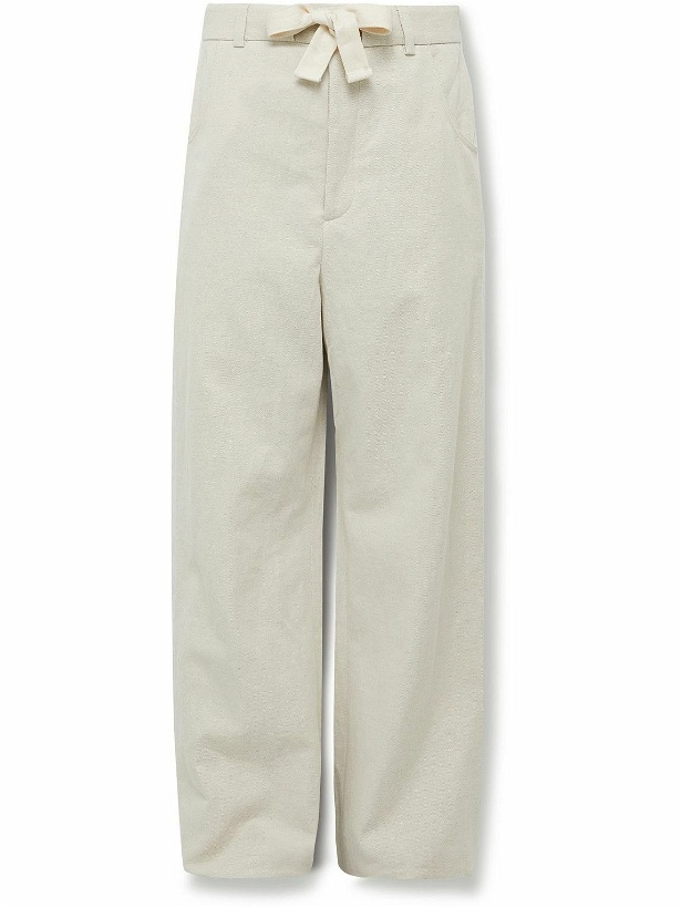 Photo: Nanushka - Tymeo Wide-Leg Cotton and Linen-Blend Twill Drawstring Trousers - Neutrals