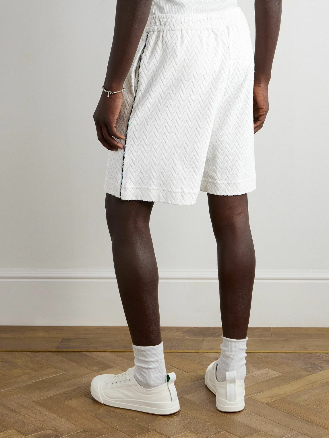 Missoni - Straight-Leg Cotton-Blend Terry Jacquard Shorts - White